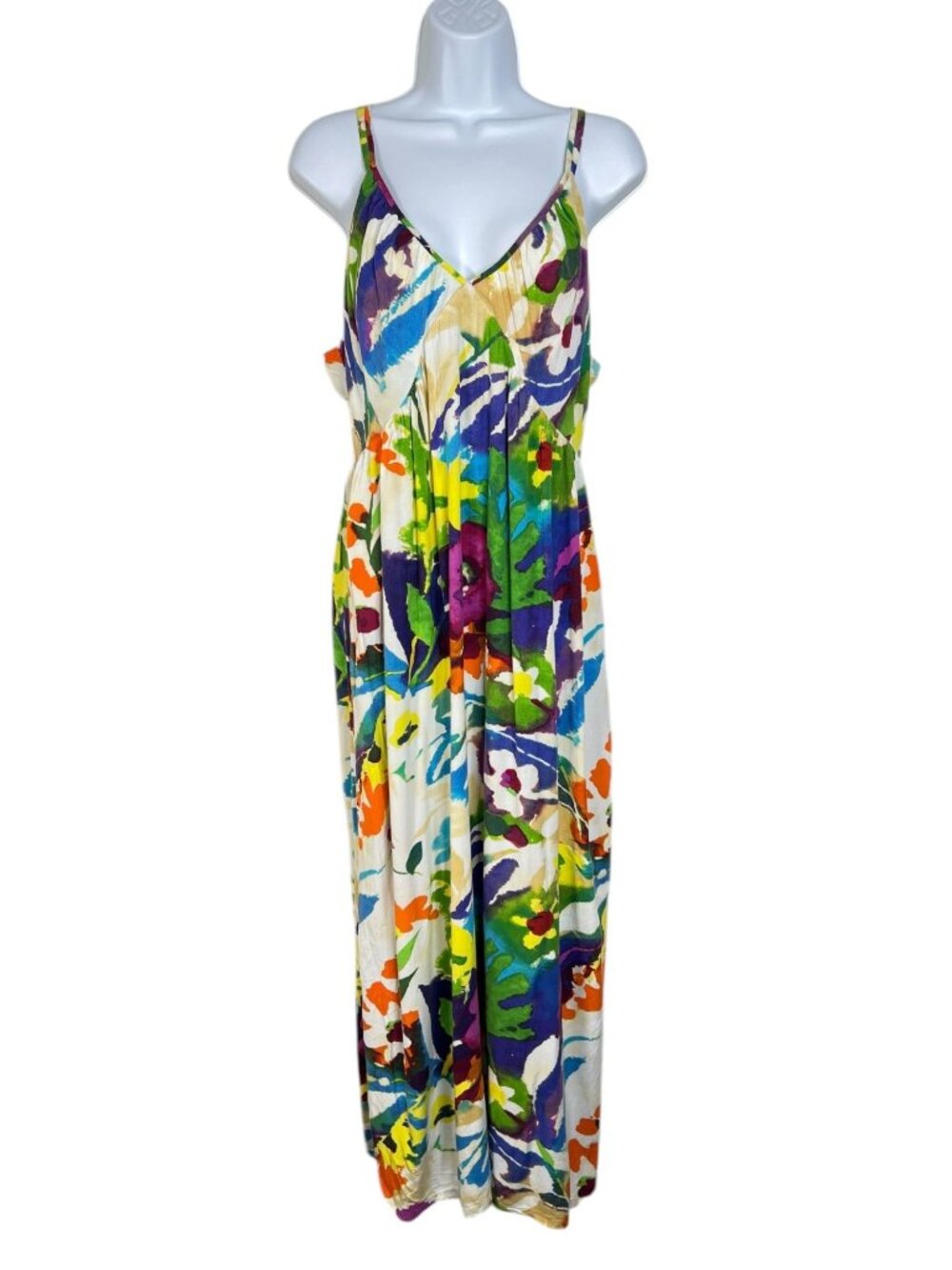 Vintage Jam's World Tropic Sunrise Midi Sundress Multicolor Floral W337 size XL